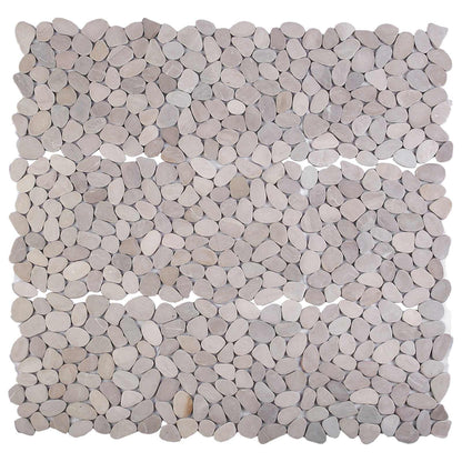 vidaXL Pebble Tiles Taupe 30 x 30 cm River Pebble