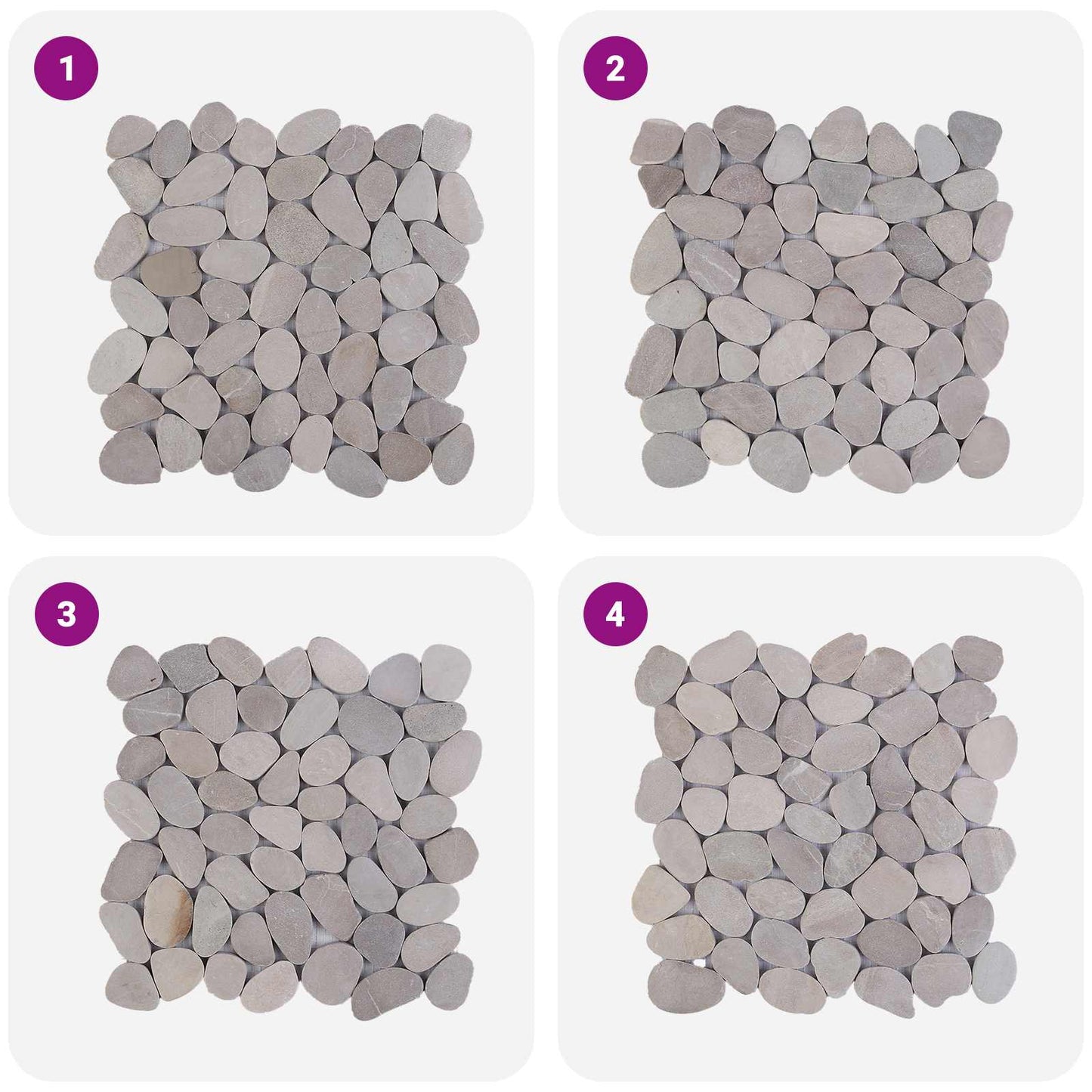 vidaXL Pebble Tiles Taupe 30 x 30 cm River Pebble