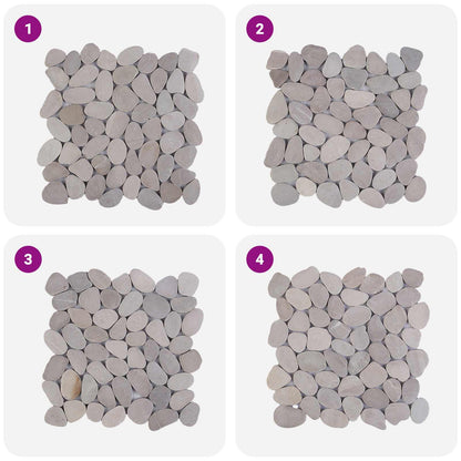 vidaXL Pebble Tiles Taupe 30 x 30 cm River Pebble