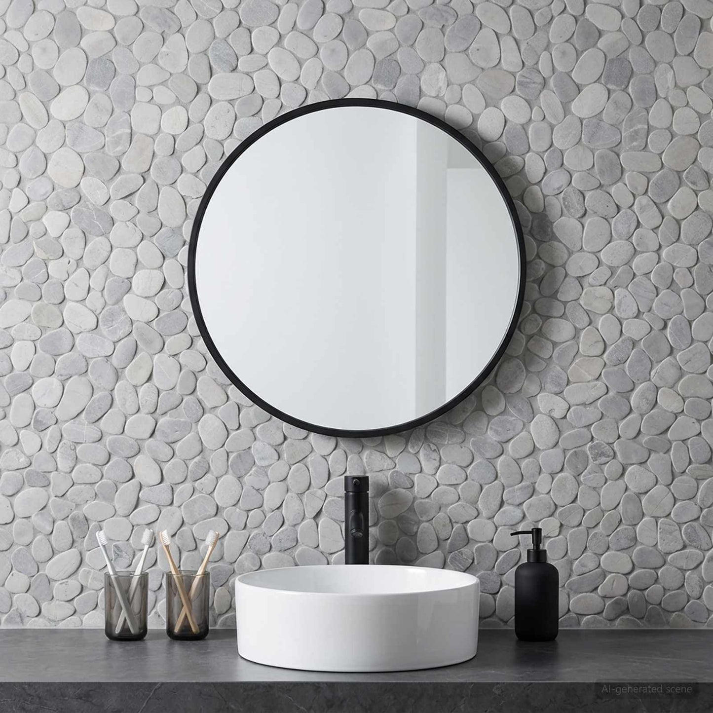 vidaXL Pebble Tiles Grey 30 x 30 cm River Pebble