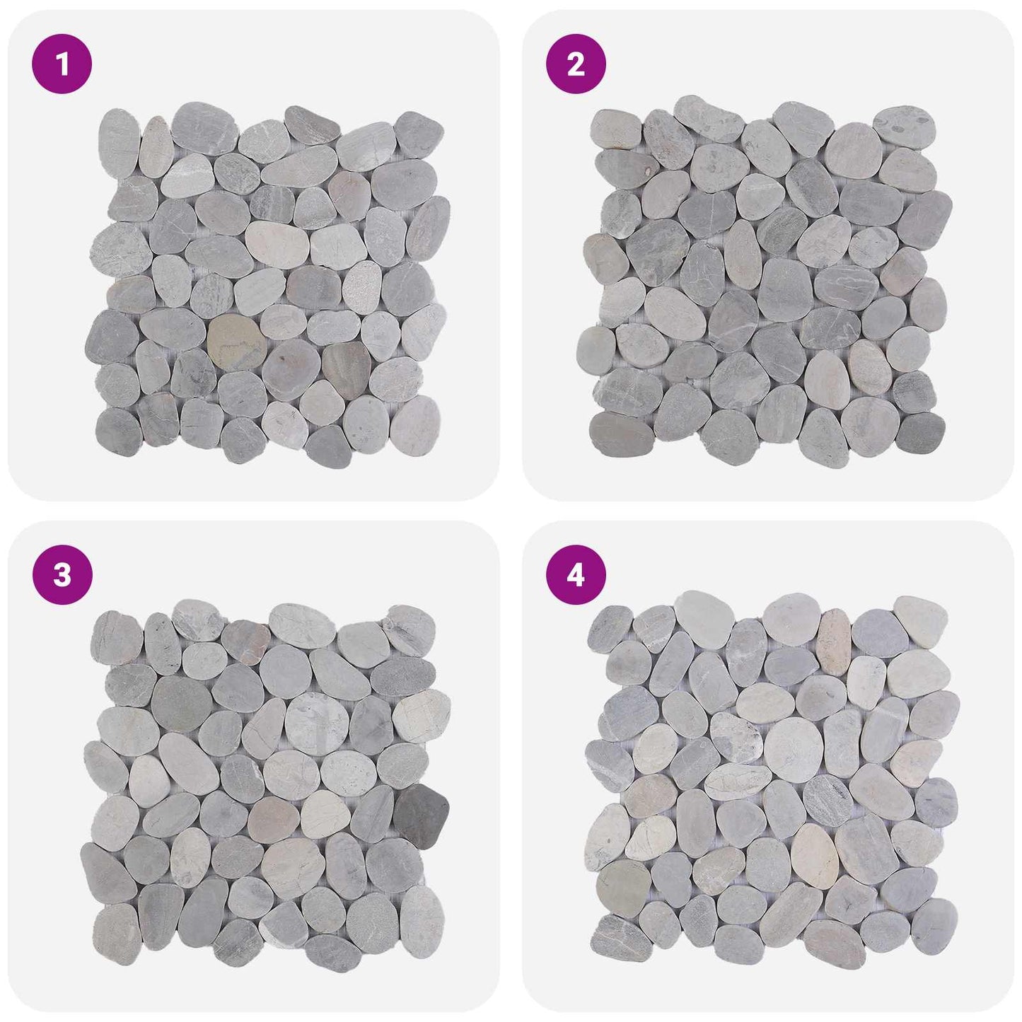 vidaXL Pebble Tiles Grey 30 x 30 cm River Pebble