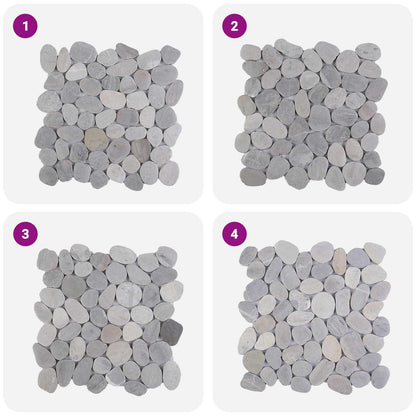 vidaXL Pebble Tiles Grey 30 x 30 cm River Pebble