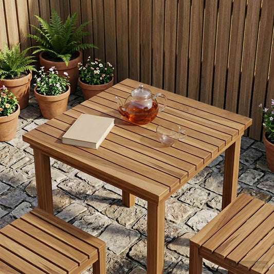 vidaXL Table Top 50 x 50 x 3.5 cm Square Solid Teak Wood Natural