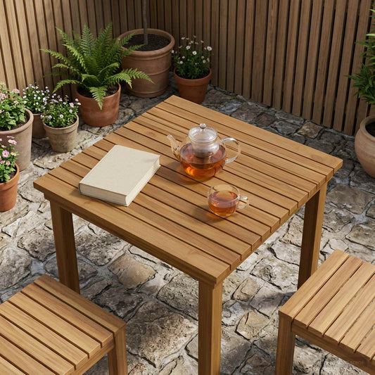 vidaXL Table Top 60 x 60 x 3.5 cm Square Solid Teak Wood Natural