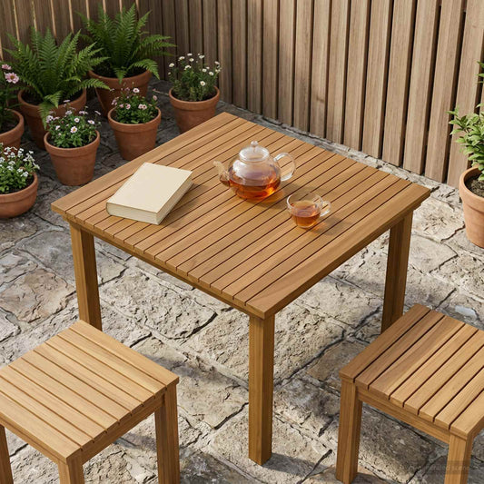 vidaXL Table Top 70 x 70 x 3.5 cm Square Solid Teak Wood Natural
