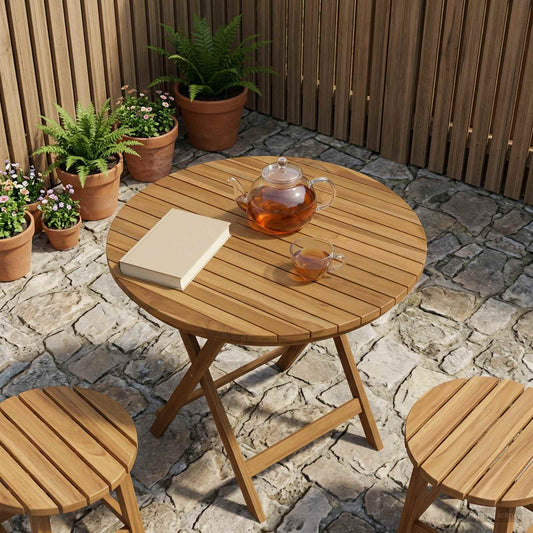 vidaXL Table Top Ø 60 x 3.5 Round Solid Teak Wood Natural