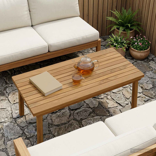 vidaXL Table Top 80 x 40 x 3.5 cm Rectangular Solid Teak Wood Natural
