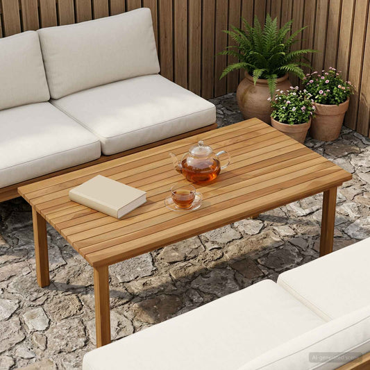 vidaXL Table Top 100 x 50 x 3.5 cm Rectangular Solid Teak Wood Natural