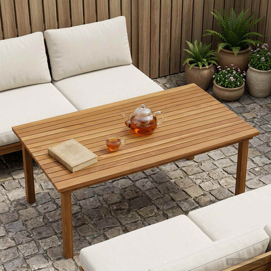vidaXL Table Top 110 x 55 x 3.5 cm Rectangular Solid Teak Wood Natural
