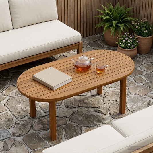 vidaXL Table Top 80 x 40 x 3.5 cm Oval Solid Teak Wood Natural