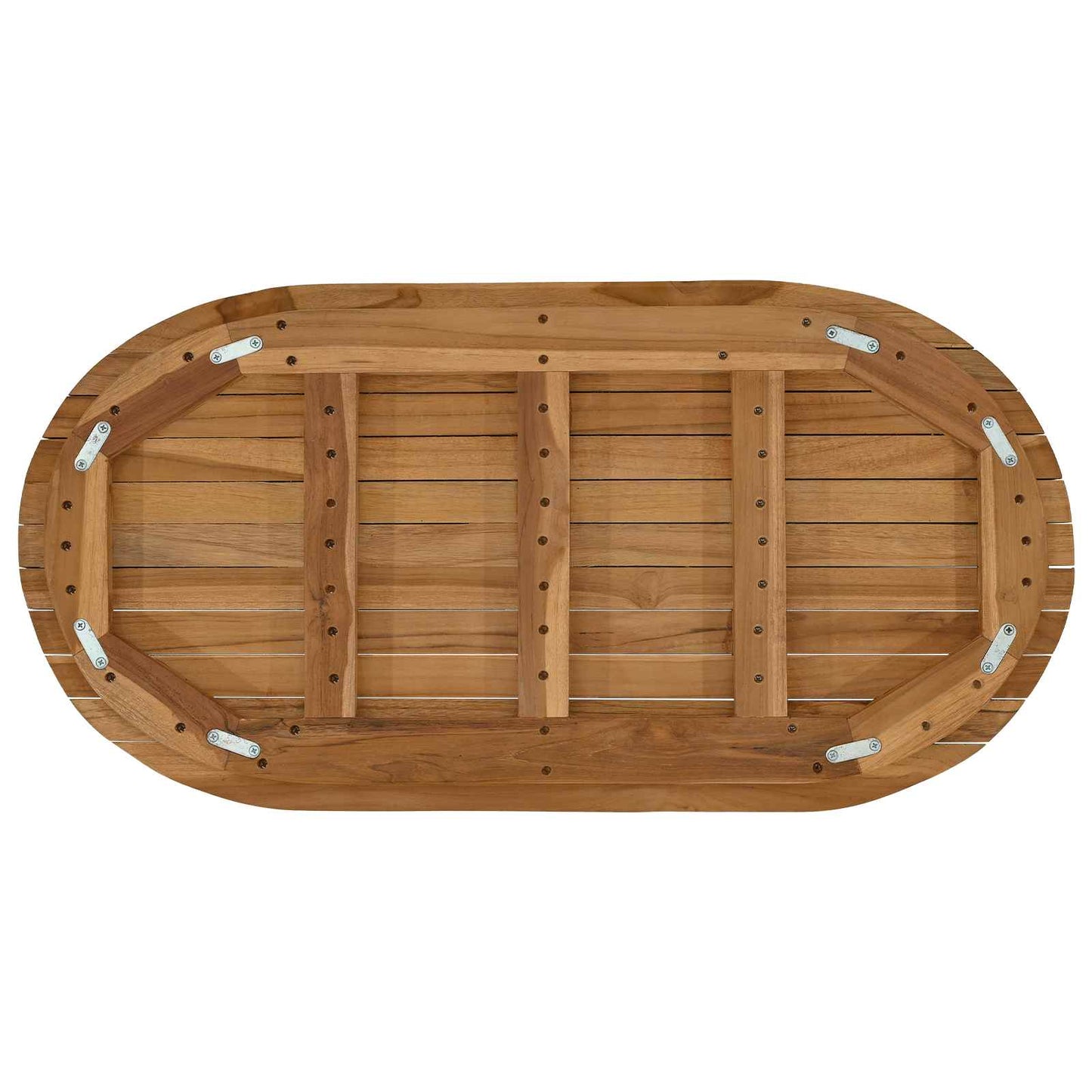 vidaXL Table Top 80 x 40 x 3.5 cm Oval Solid Teak Wood Natural