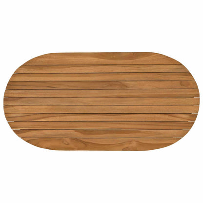 vidaXL Table Top 80 x 40 x 3.5 cm Oval Solid Teak Wood Natural