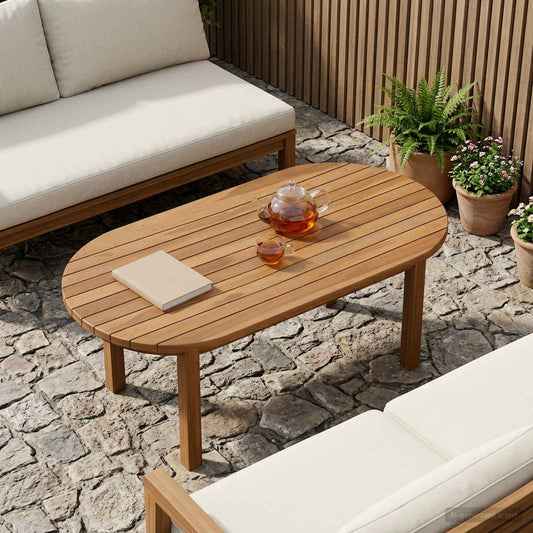 vidaXL Table Top 90 x 45 x 3.5 cm Oval Solid Teak Wood Natural