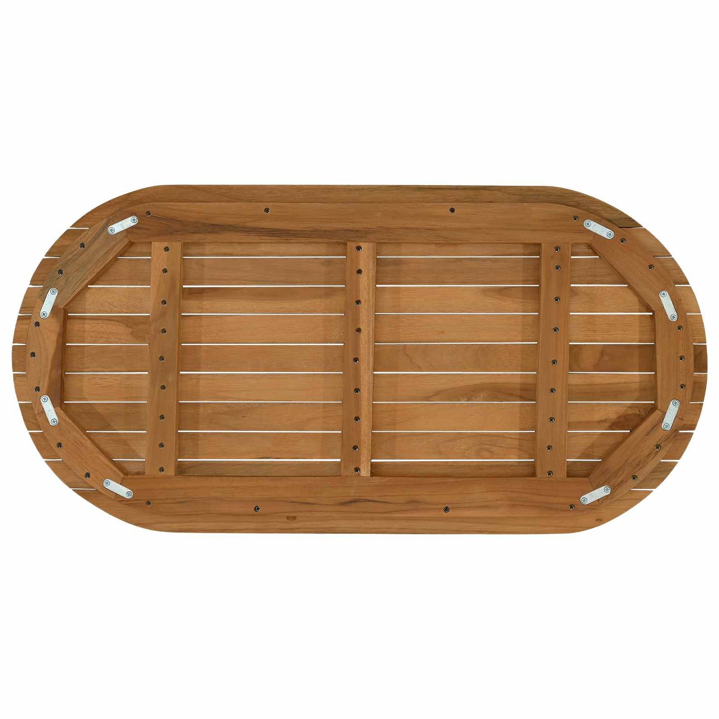 vidaXL Table Top 90 x 45 x 3.5 cm Oval Solid Teak Wood Natural