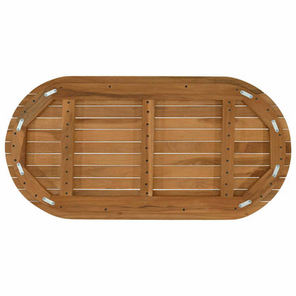 vidaXL Table Top 90 x 45 x 3.5 cm Oval Solid Teak Wood Natural