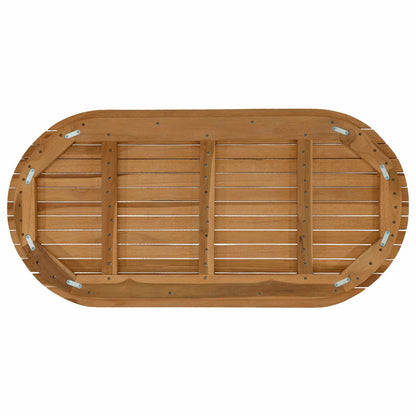 vidaXL Table Top 100 x 50 x 3.5 cm Oval Solid Teak Wood Natural