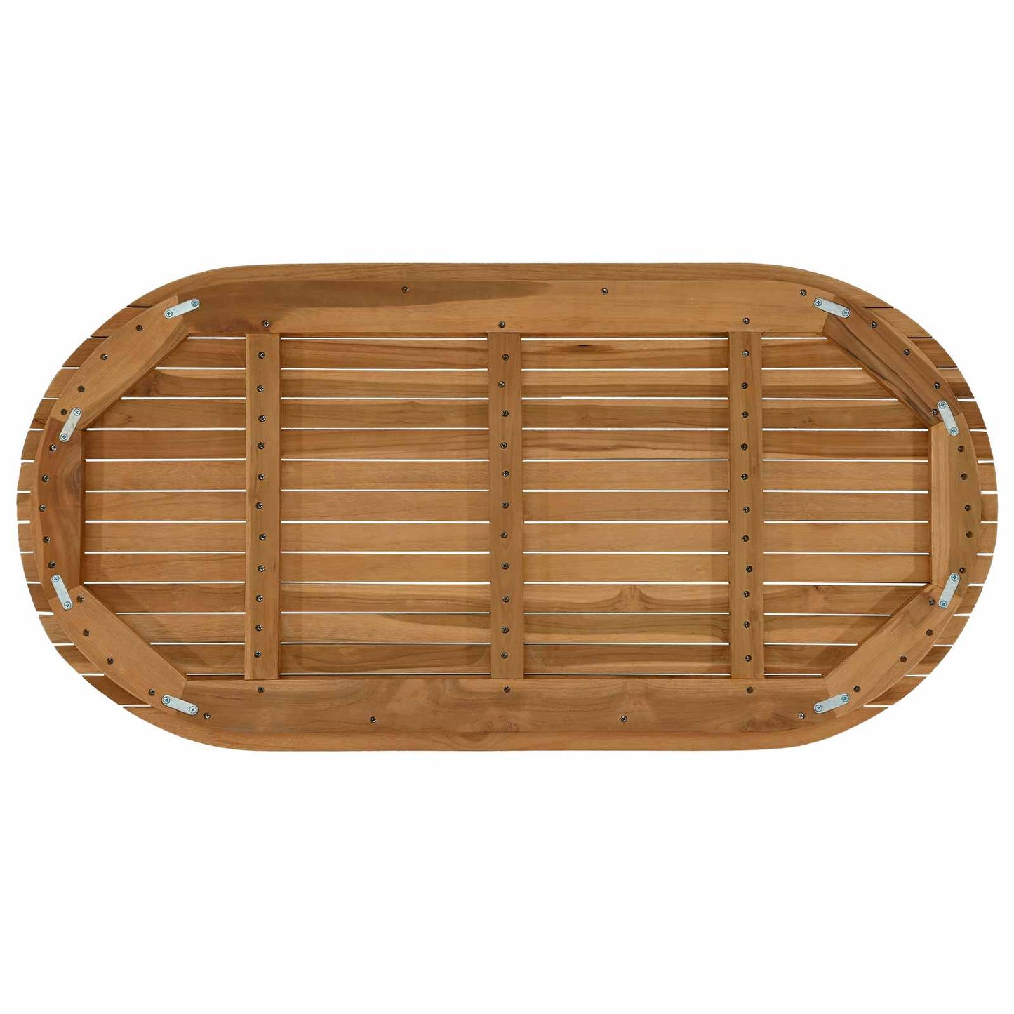vidaXL Table Top 110 x 55 x 3.5 cm Oval Solid Teak Wood Natural