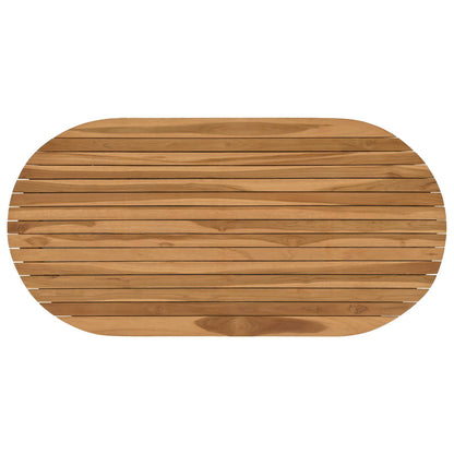 vidaXL Table Top 110 x 55 x 3.5 cm Oval Solid Teak Wood Natural
