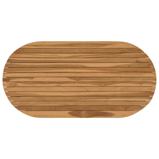 vidaXL Table Top 110 x 55 x 3.5 cm Oval Solid Teak Wood Natural