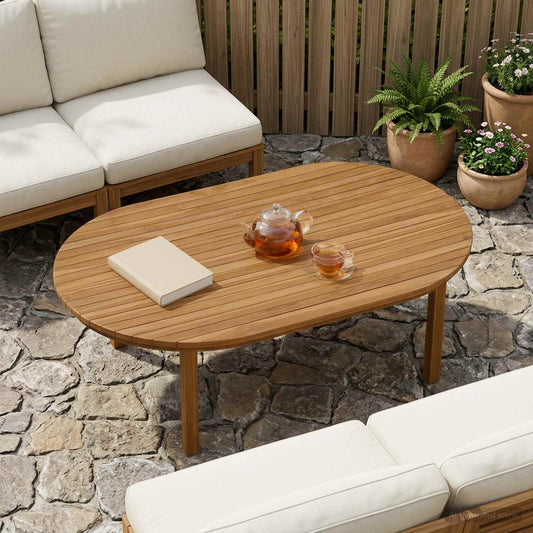 vidaXL Table Top 120 x 70 x 3.5 cm Oval Solid Teak Wood Natural