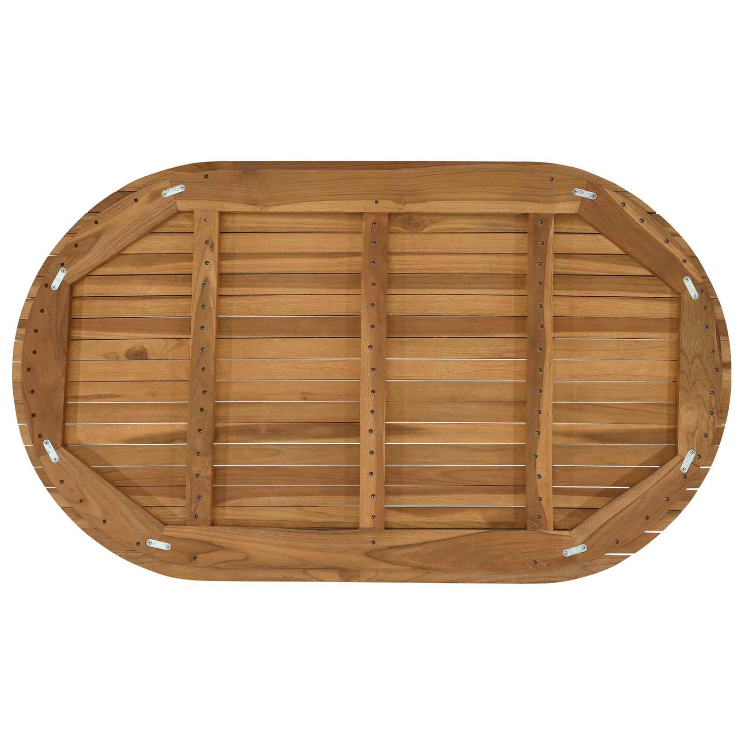 vidaXL Table Top 120 x 70 x 3.5 cm Oval Solid Teak Wood Natural