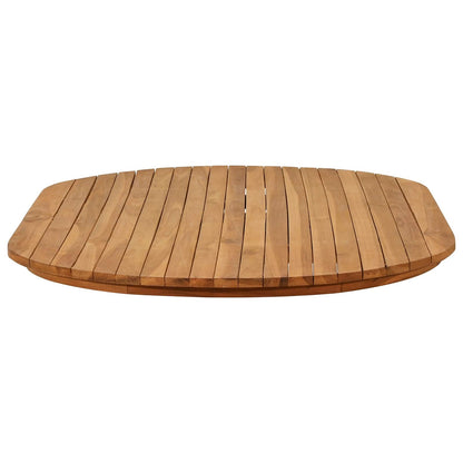 vidaXL Table Top 120 x 70 x 3.5 cm Oval Solid Teak Wood Natural