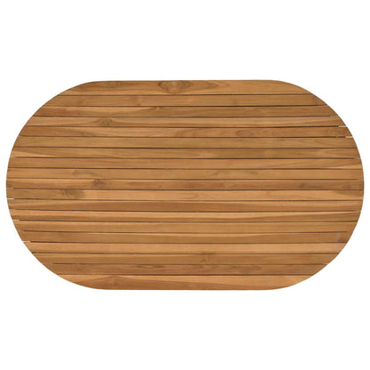 vidaXL Table Top 120 x 70 x 3.5 cm Oval Solid Teak Wood Natural
