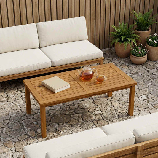 vidaXL Table Top Rectangular Solid Teak Wood Natural