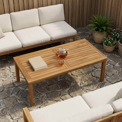 vidaXL Table Top Rectangular Solid Teak Wood Natural