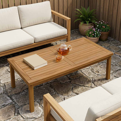 vidaXL Table Top Rectangular Solid Teak Wood Natural