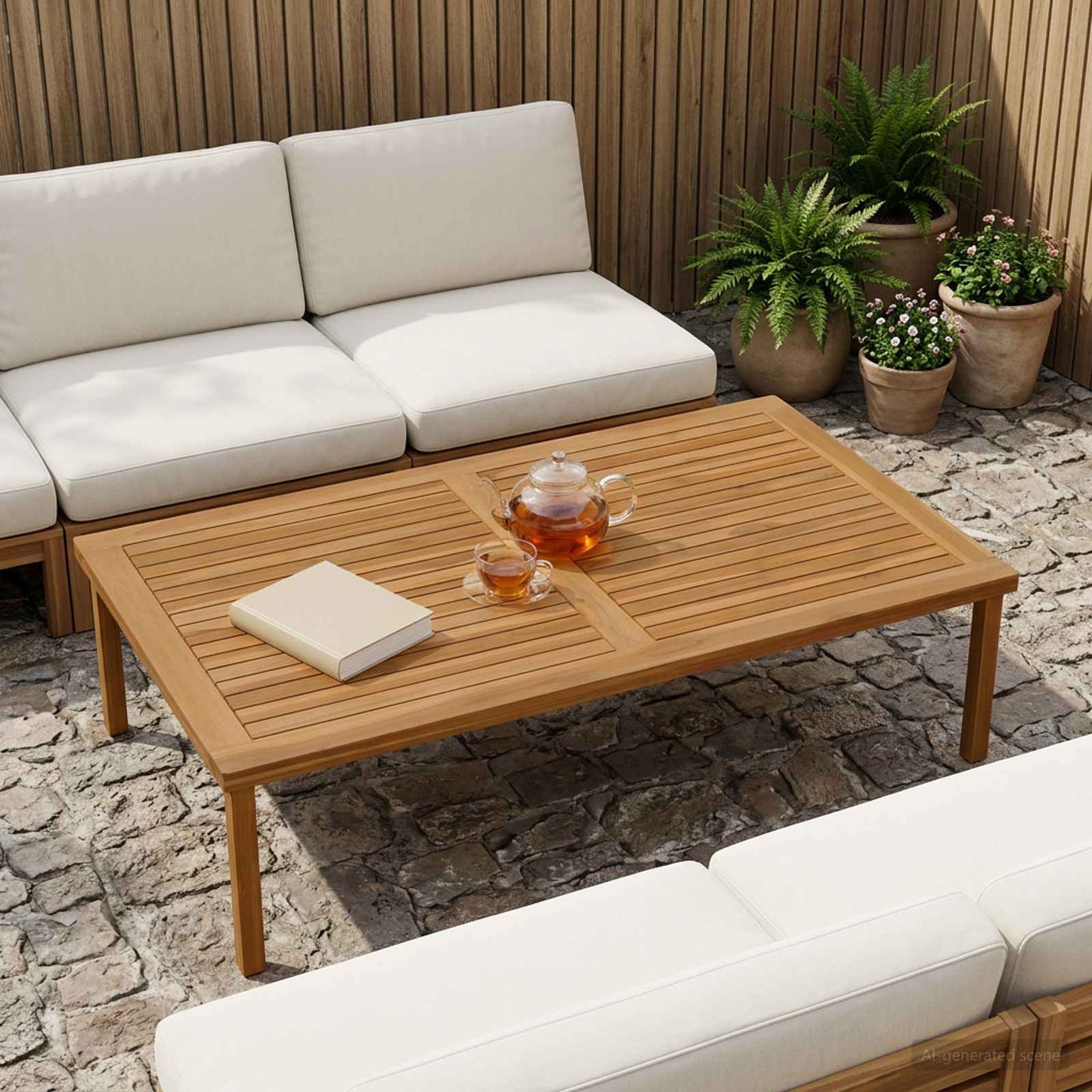 vidaXL Table Top Rectangular Solid Teak Wood Natural