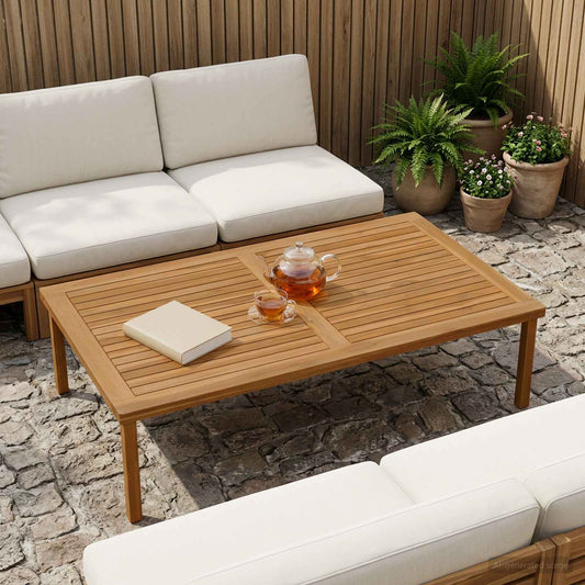 vidaXL Table Top Rectangular Solid Teak Wood Natural