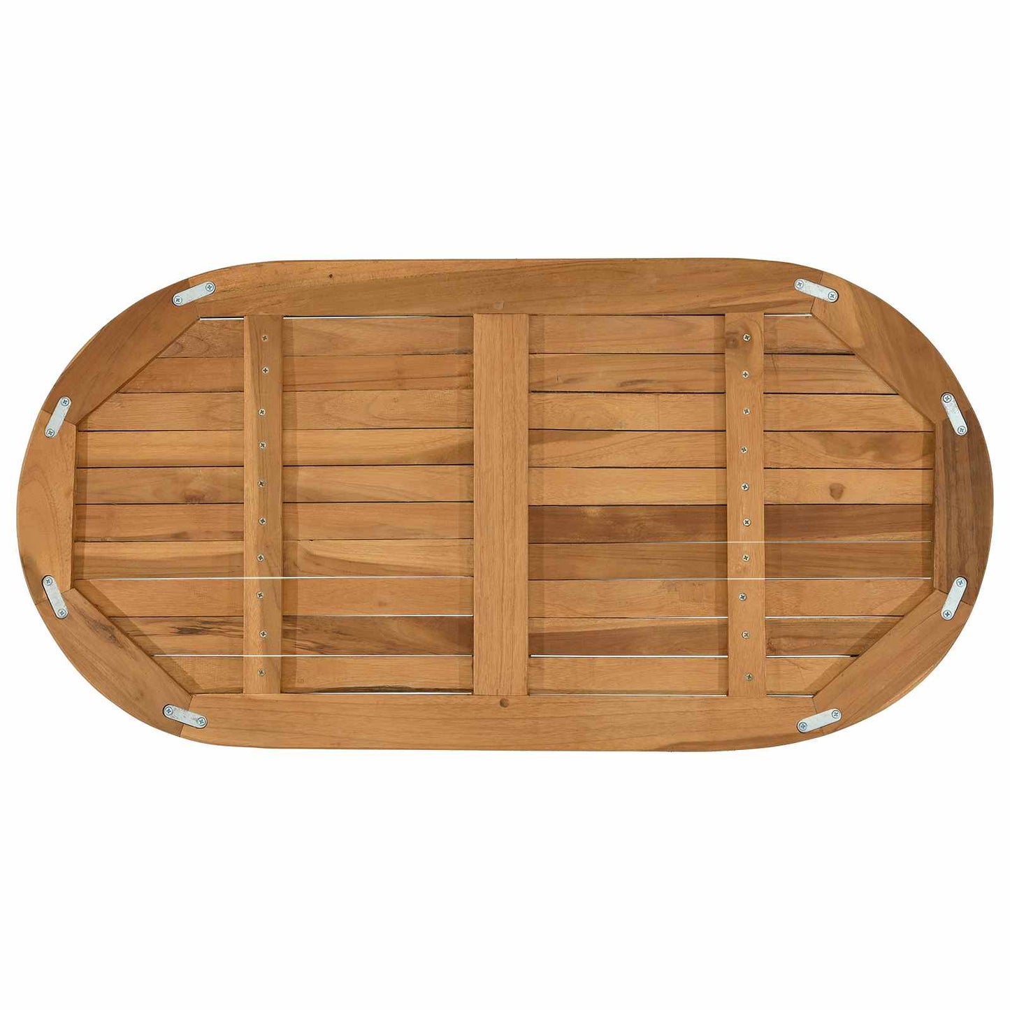 vidaXL Table Top Oval Solid Teak Wood Natural