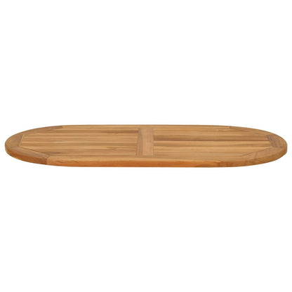 vidaXL Table Top Oval Solid Teak Wood Natural