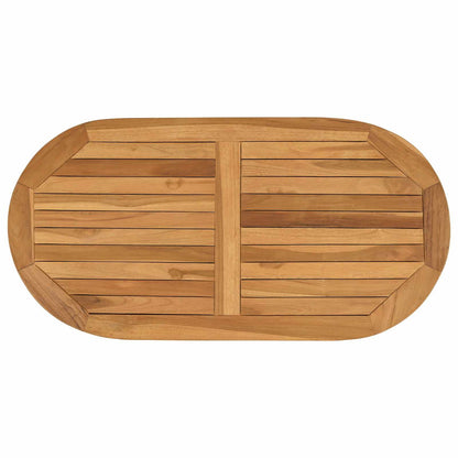 vidaXL Table Top Oval Solid Teak Wood Natural