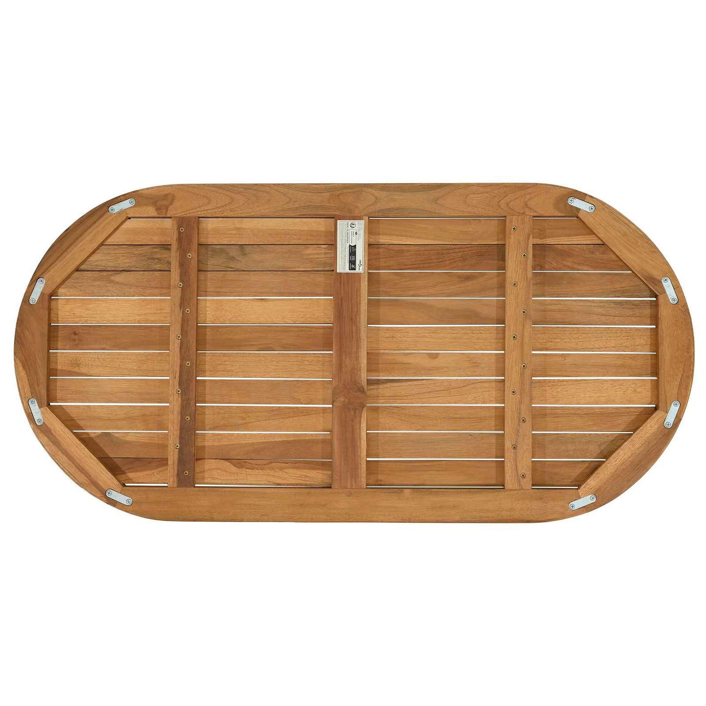 vidaXL Table Top Oval Solid Teak Wood Natural