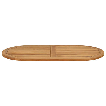 vidaXL Table Top Oval Solid Teak Wood Natural