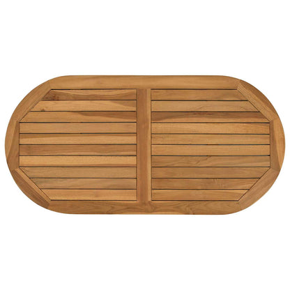 vidaXL Table Top Oval Solid Teak Wood Natural