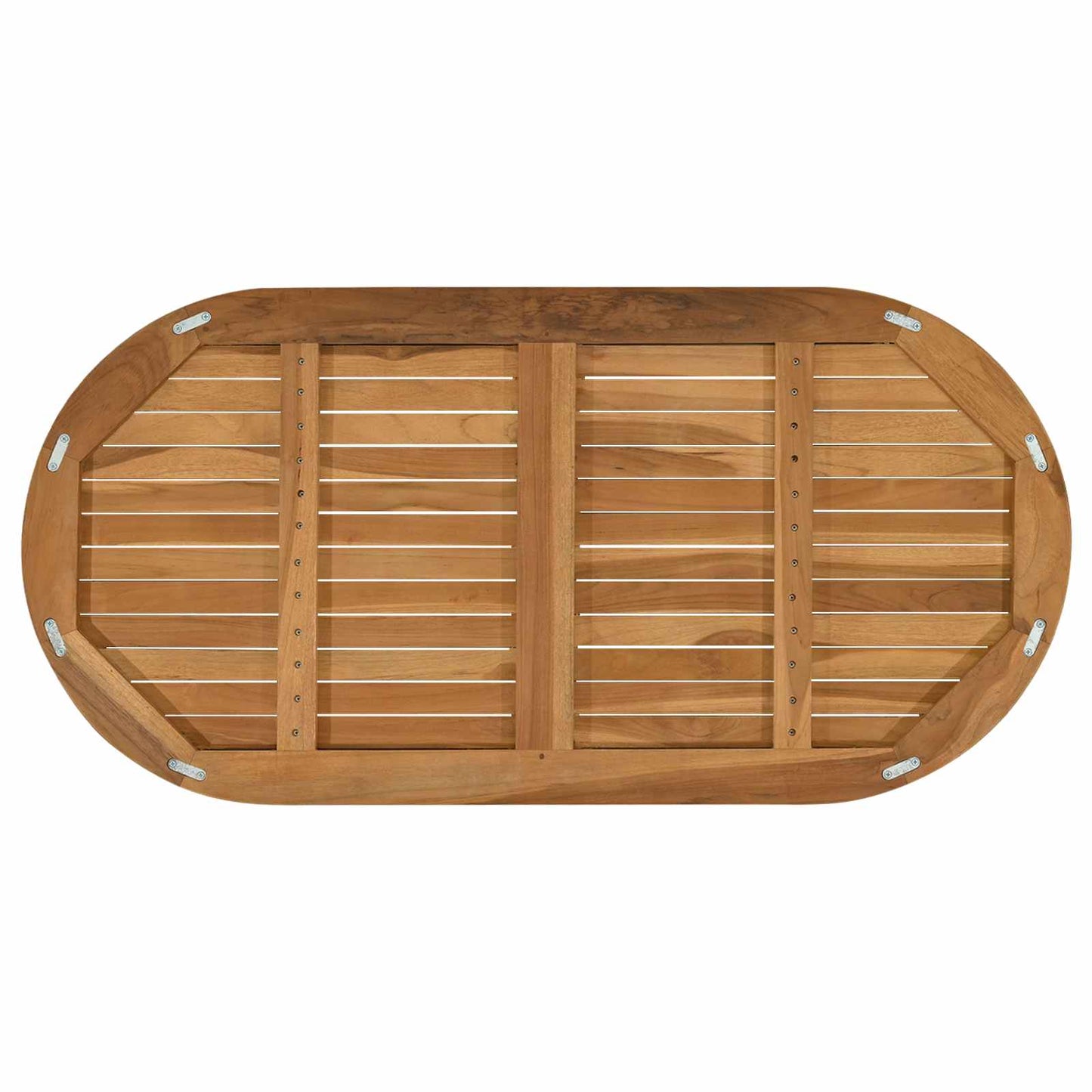 vidaXL Table Top Oval Solid Teak Wood Natural