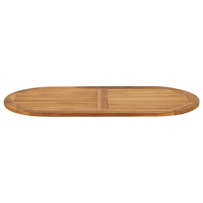 vidaXL Table Top Oval Solid Teak Wood Natural