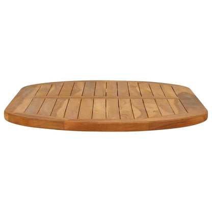 vidaXL Table Top Oval Solid Teak Wood Natural