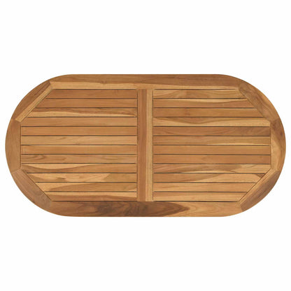 vidaXL Table Top Oval Solid Teak Wood Natural