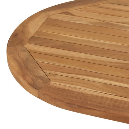 vidaXL Table Top Oval Solid Teak Wood Natural