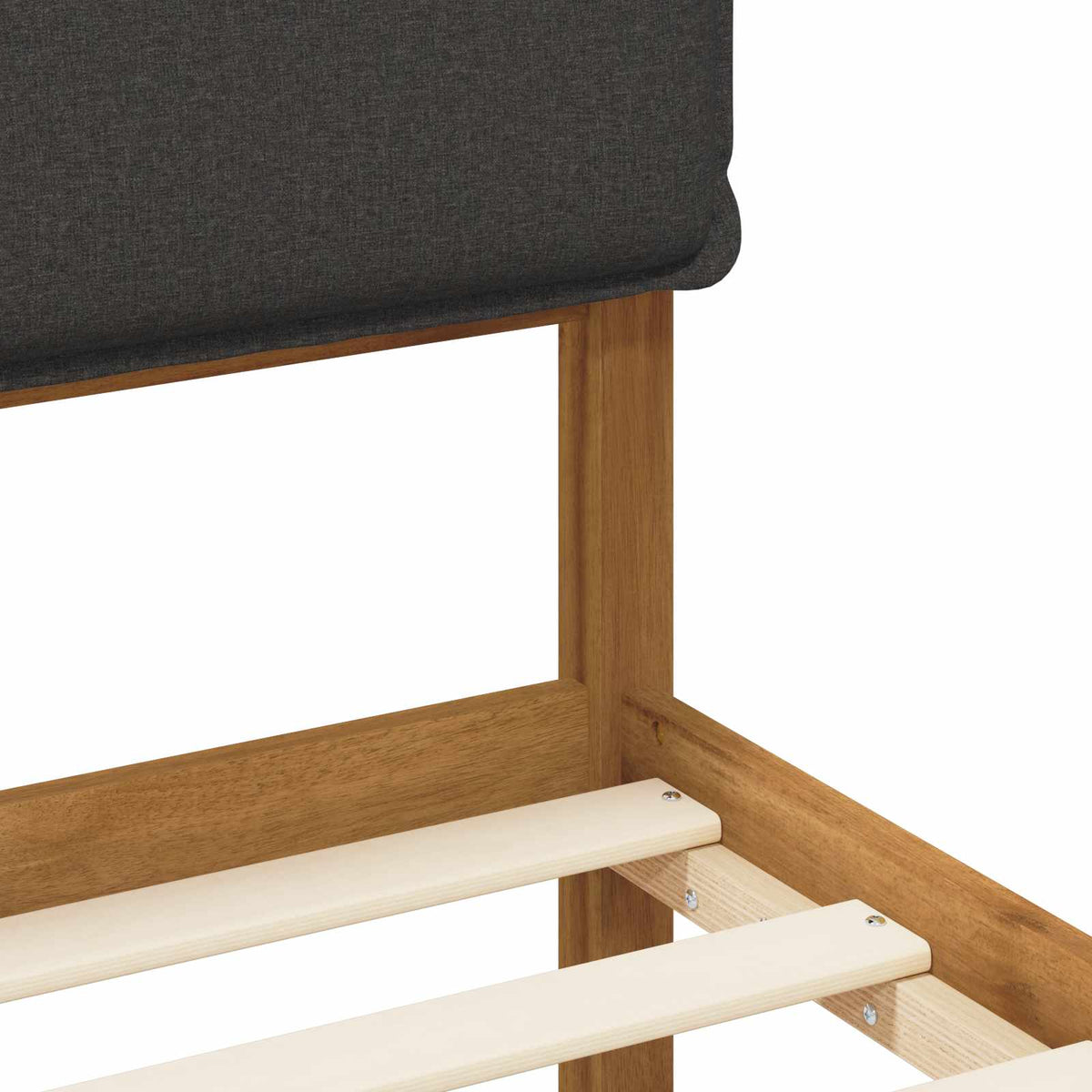 vidaXL Bed Frame with Upholstered Headboard Natural and Dark Grey