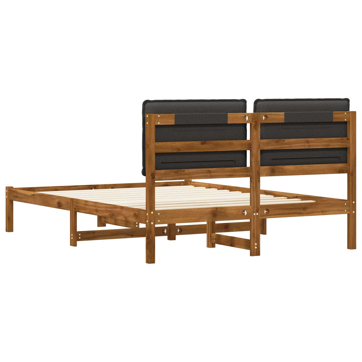 vidaXL Bed Frame with Upholstered Headboard Natural and Dark Grey