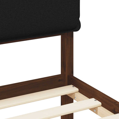 vidaXL Bed Frame with Upholstered Headboard Dark Brown and Black