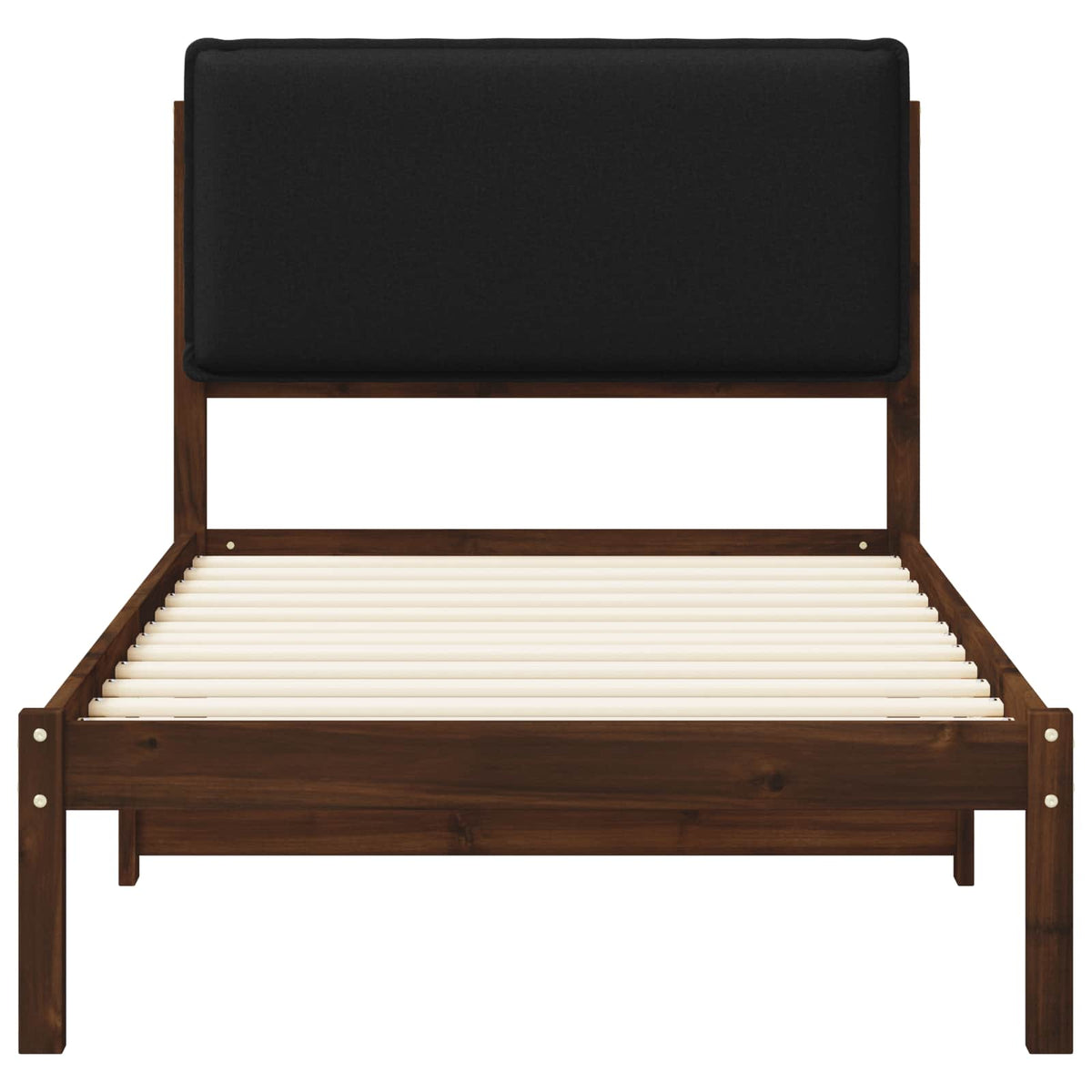vidaXL Bed Frame with Upholstered Headboard Dark Brown and Black