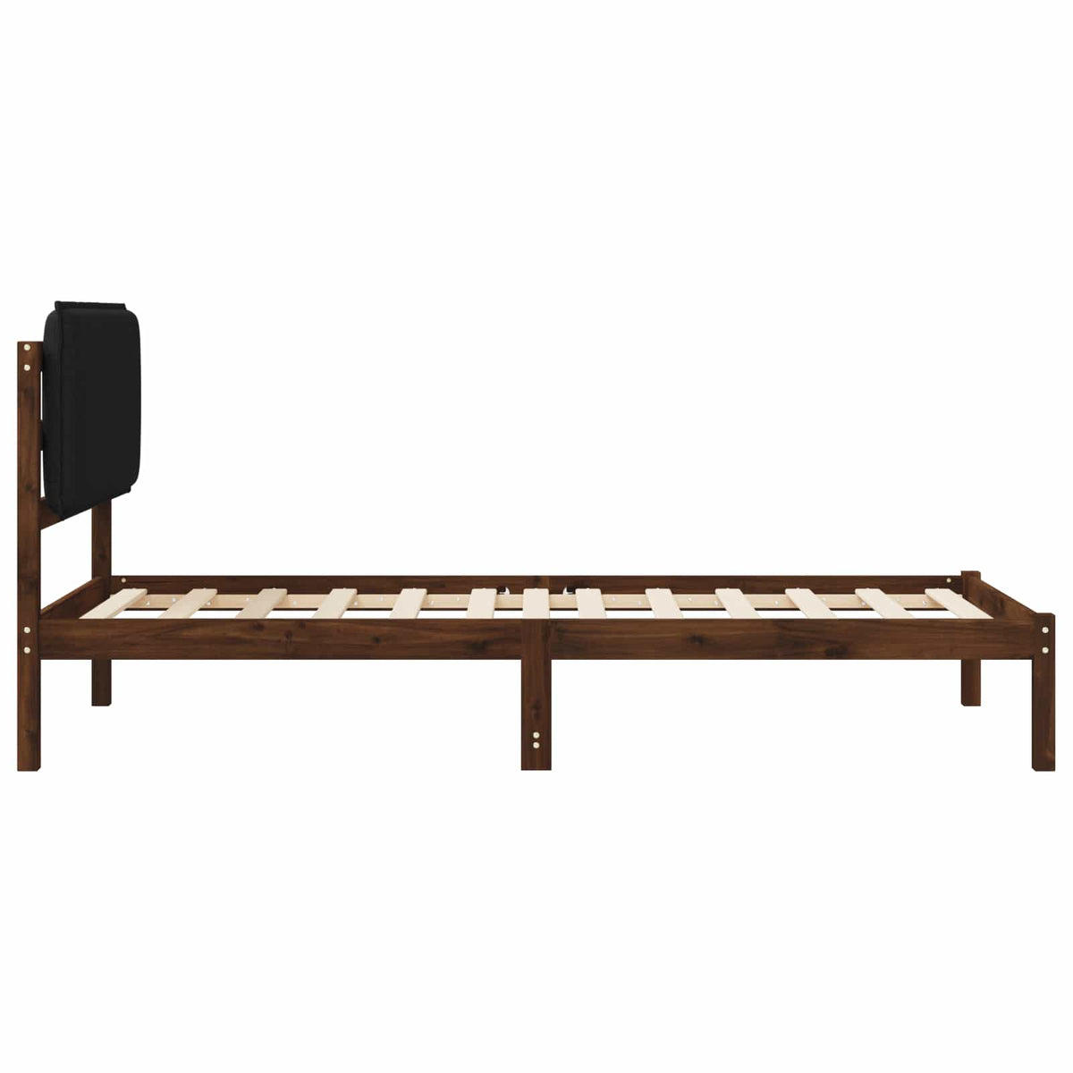 vidaXL Bed Frame with Upholstered Headboard Dark Brown and Black