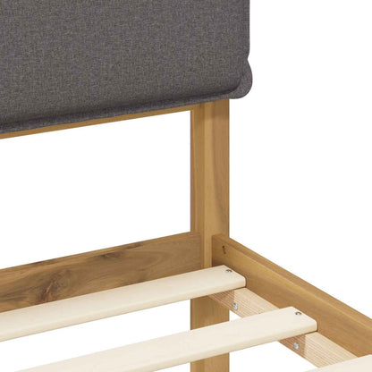 vidaXL Bed Frame with Upholstered Headboard Whitewash and Light Grey