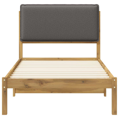 vidaXL Bed Frame with Upholstered Headboard Whitewash and Light Grey